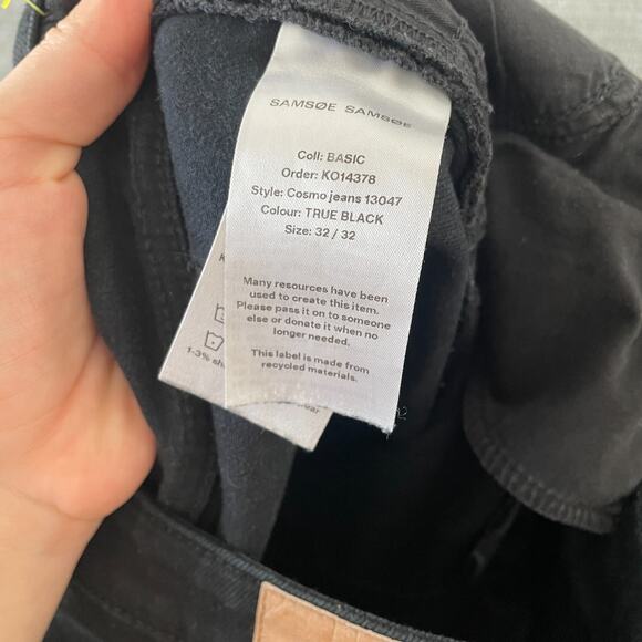 Samsoe Samsoe Jeans Mens 32x28 Black Cosmo Tapered Leg Zipper FlyCasual Stretch - Picture 4 of 9